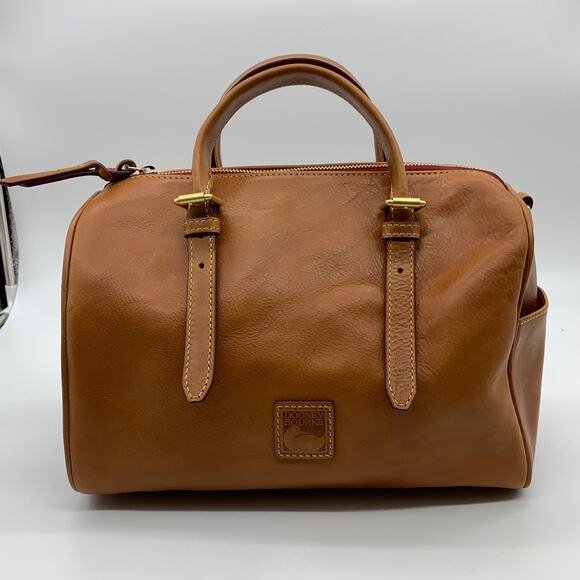 Dooney & Bourke Florentine Leather Olivia Satchel Purse Natural Handbags - Picture 1 of 16